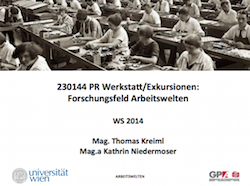 Auftakt Arbeitswelten WS 2014-2015